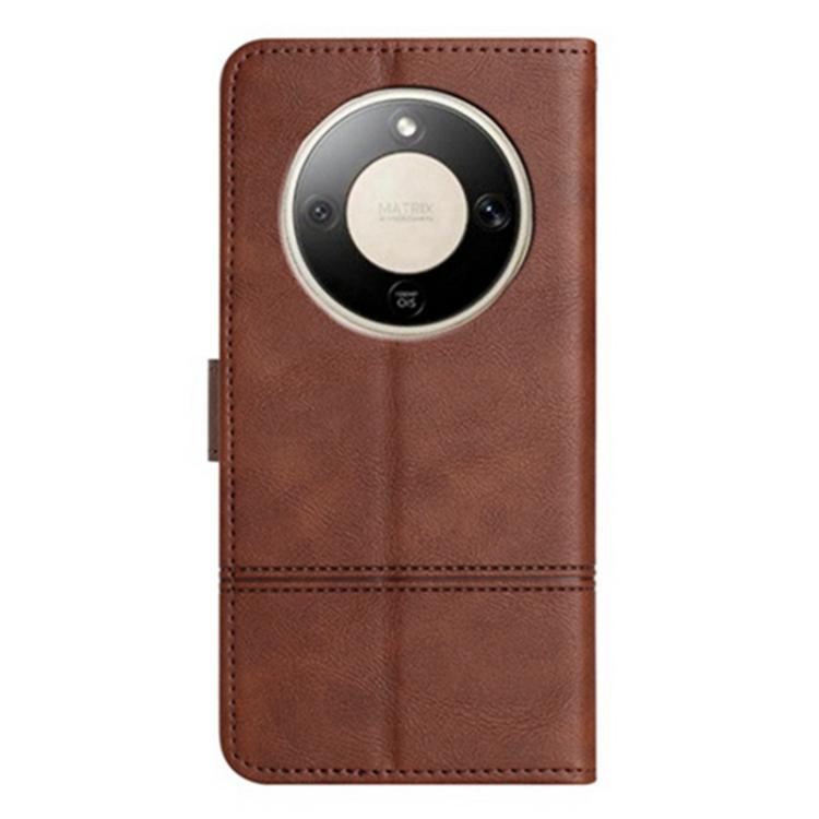 For Honor X9d 5G Global Cowhide Texture Stitching Leather Phone Case