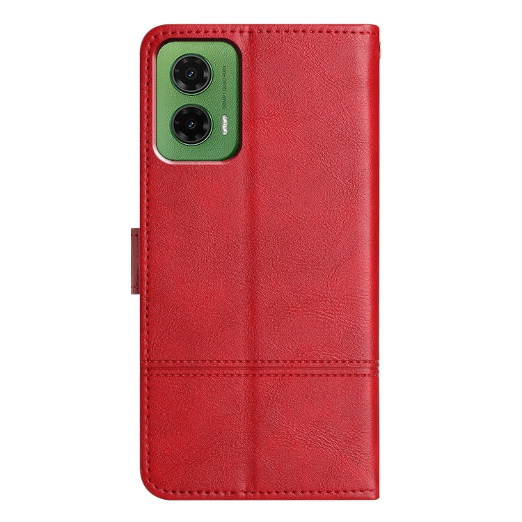 For Motorola Moto G35 Cowhide Texture Stitching Leather Phone Case