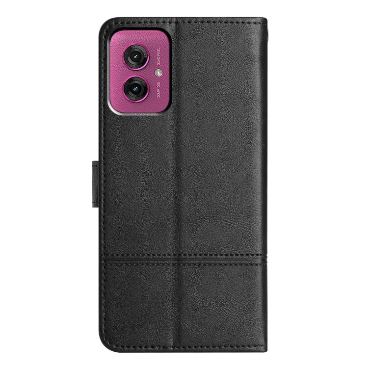 For Motorola Moto G55 Cowhide Texture Stitching Leather Phone Case