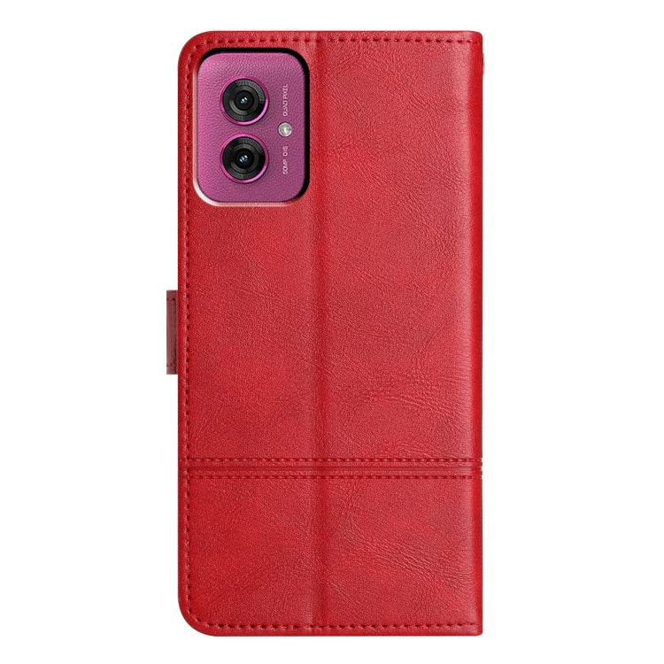 For Motorola Moto G55 Cowhide Texture Stitching Leather Phone Case