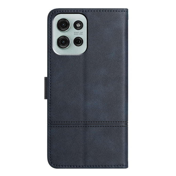 For Motorola Moto G75 Cowhide Texture Stitching Leather Phone Case