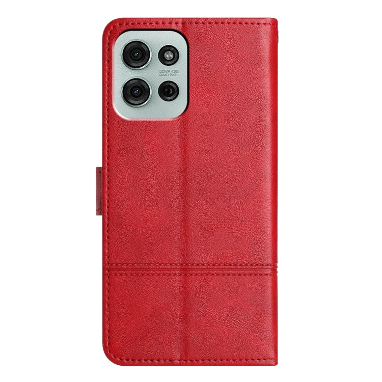 For Motorola Moto G75 Cowhide Texture Stitching Leather Phone Case