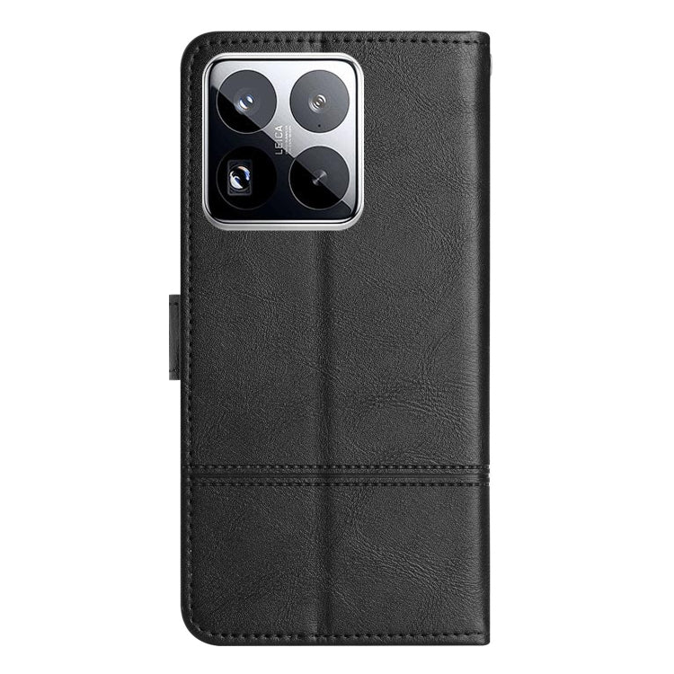 For Xiaomi 15 Pro Cowhide Texture Stitching Leather Phone Case