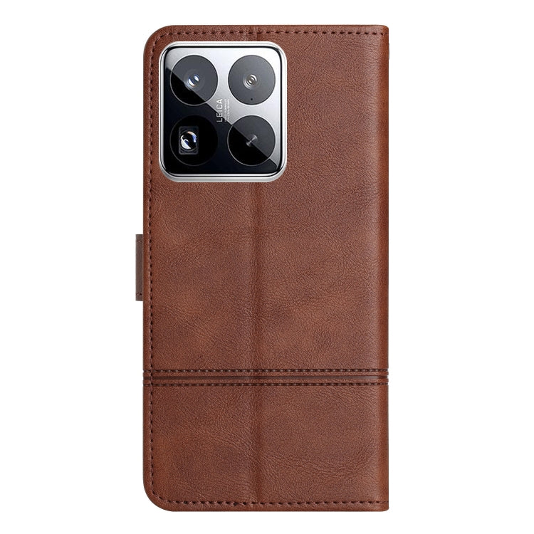 For Xiaomi 15 Pro Cowhide Texture Stitching Leather Phone Case