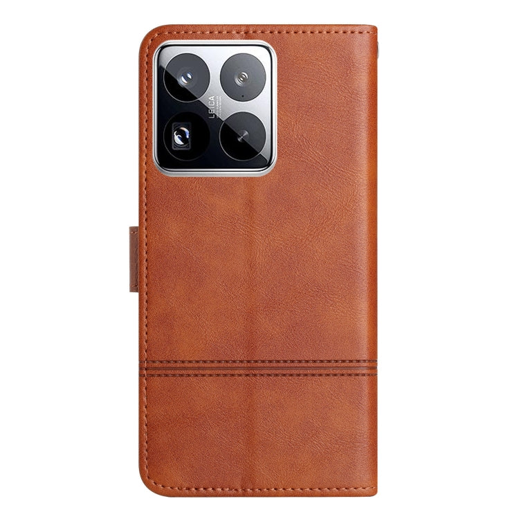 For Xiaomi 15 Pro Cowhide Texture Stitching Leather Phone Case