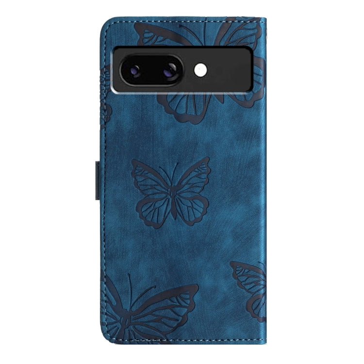 For Google Pixel 9a Skin-feel Embossed Butterfly Leather Phone Case