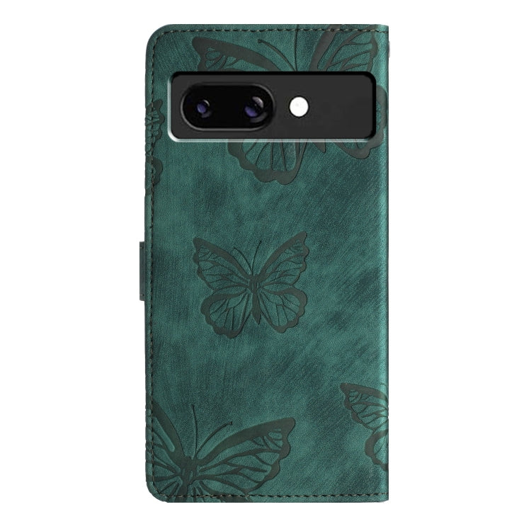 For Google Pixel 9a Skin-feel Embossed Butterfly Leather Phone Case