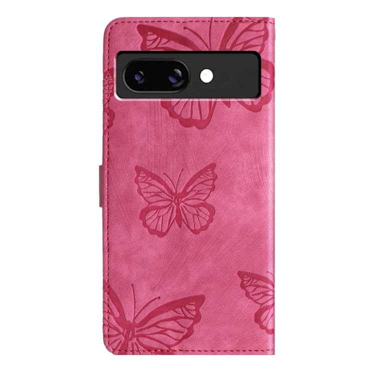 For Google Pixel 9a Skin-feel Embossed Butterfly Leather Phone Case