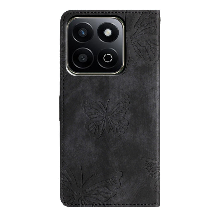 For Honor X7C 4G / 200 Smart Skin-feel Embossed Butterfly Leather Phone Case