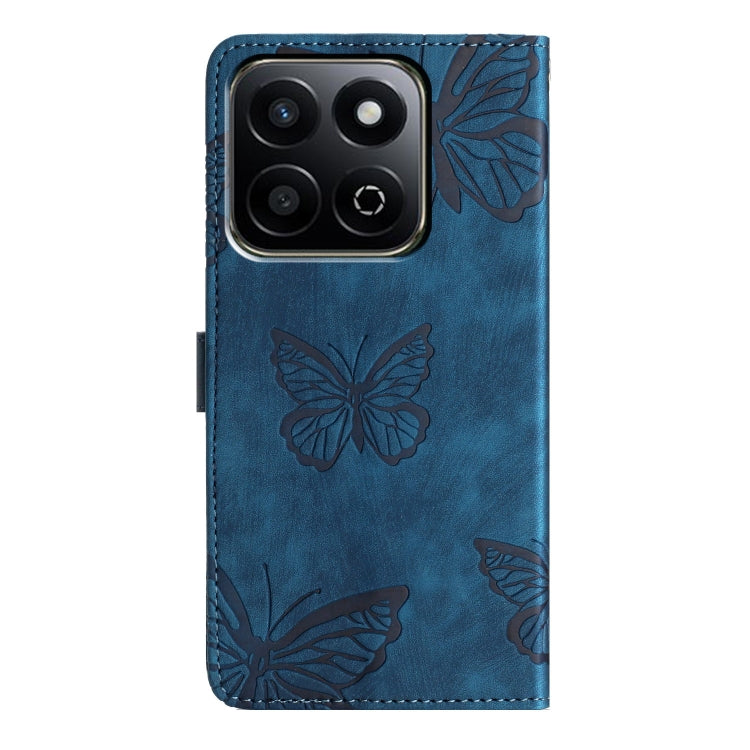 For Honor X7C 4G / 200 Smart Skin-feel Embossed Butterfly Leather Phone Case