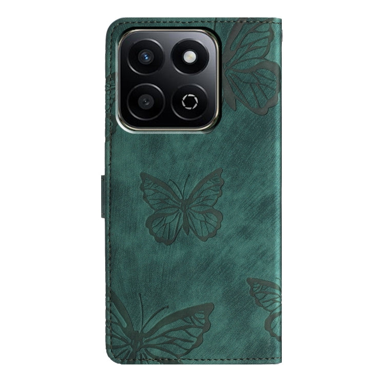 For Honor X7C 4G / 200 Smart Skin-feel Embossed Butterfly Leather Phone Case