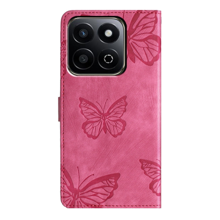 For Honor X7C 4G / 200 Smart Skin-feel Embossed Butterfly Leather Phone Case