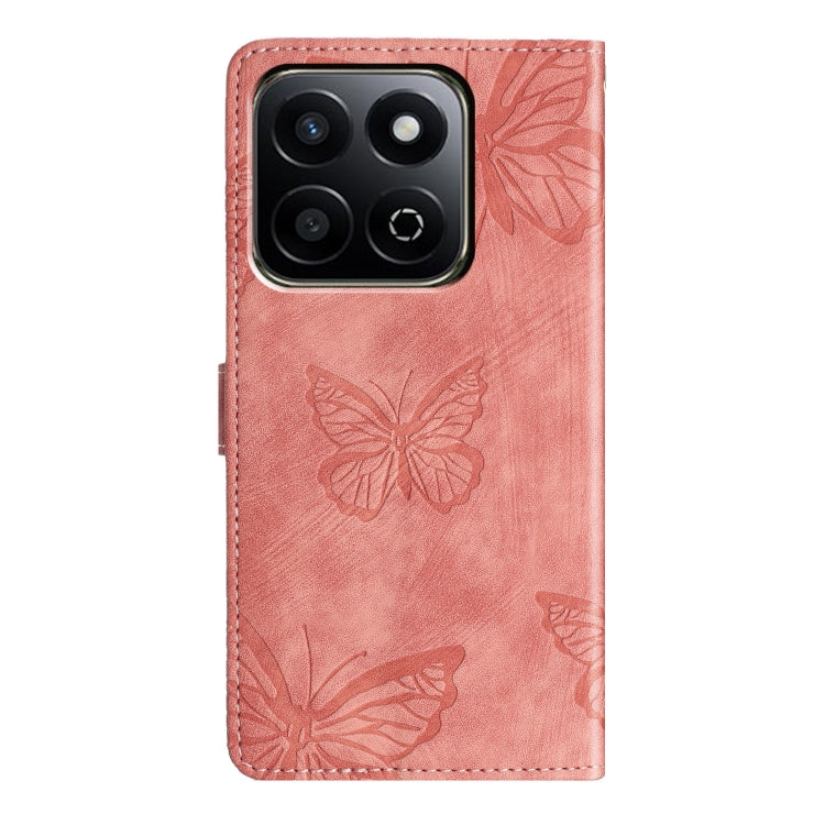 For Honor X7C 4G / 200 Smart Skin-feel Embossed Butterfly Leather Phone Case