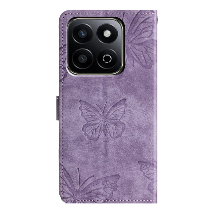 For Honor X7C 4G / 200 Smart Skin-feel Embossed Butterfly Leather Phone Case
