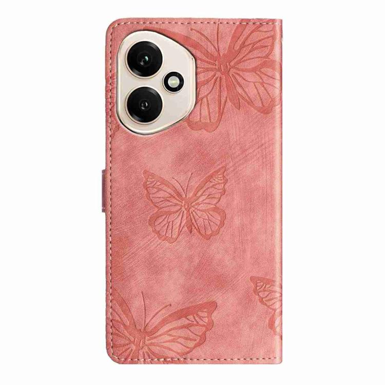 For Honor 400 Global 156.5mm Skin-feel Embossed Butterfly Leather Phone Case