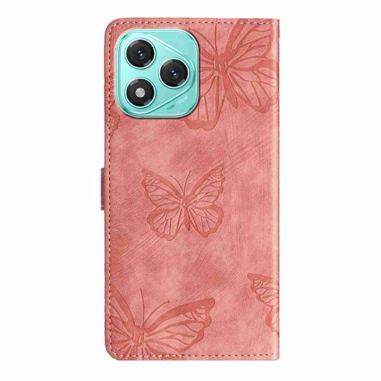 For Honor 400 Lite Global Skin-feel Embossed Butterfly Leather Phone Case