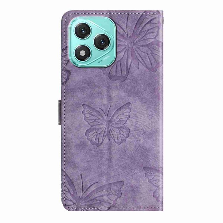 For Honor 400 Lite Global Skin-feel Embossed Butterfly Leather Phone Case