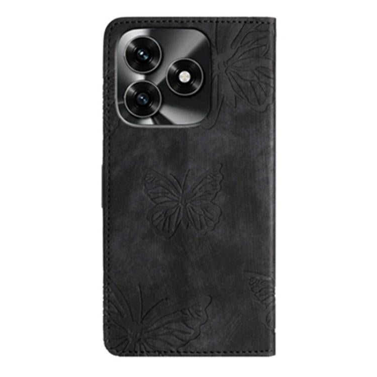 For Honor X5c Plus 4G Global Skin-feel Embossed Butterfly Leather Phone Case