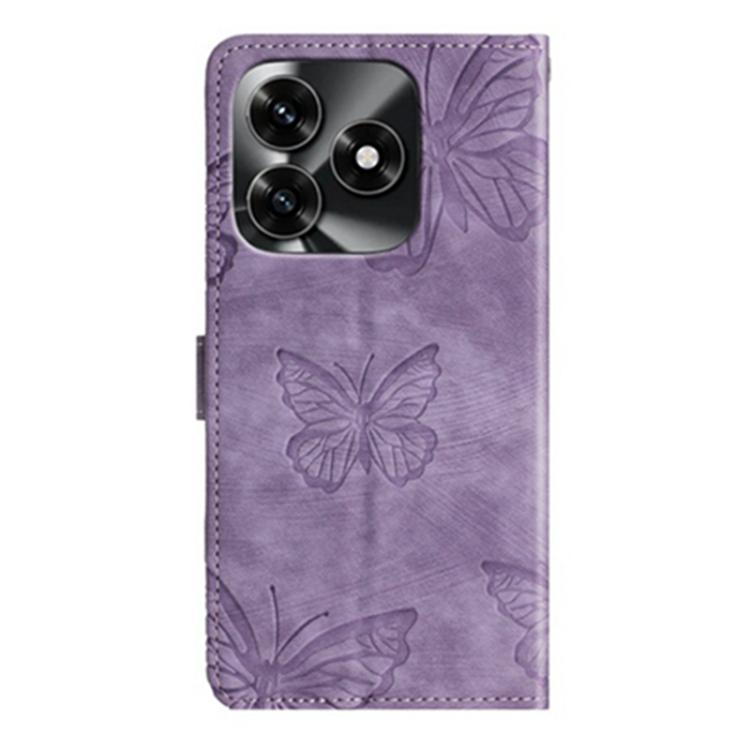 For Honor X5c Plus 4G Global Skin-feel Embossed Butterfly Leather Phone Case