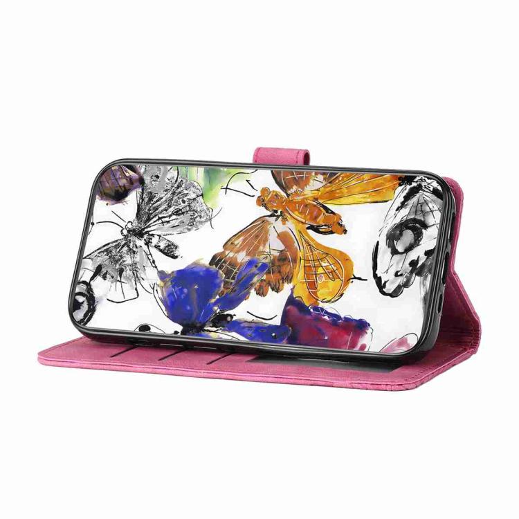 For Honor Magic8 Pro Skin-feel Embossed Butterfly Leather Phone Case