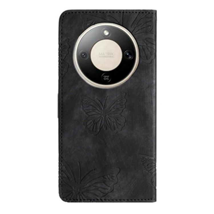 For Honor X9d 5G Global Skin-feel Embossed Butterfly Leather Phone Case