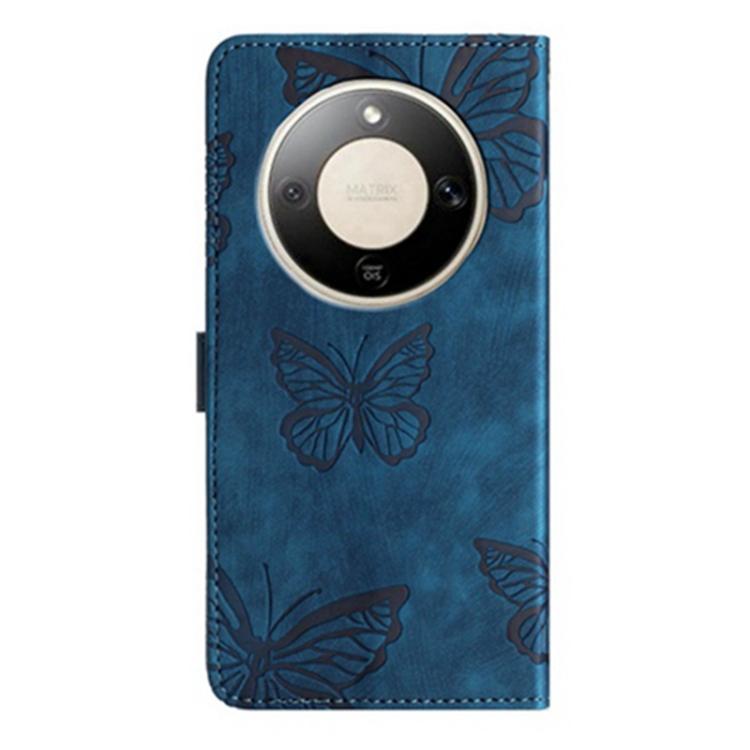 For Honor X9d 5G Global Skin-feel Embossed Butterfly Leather Phone Case