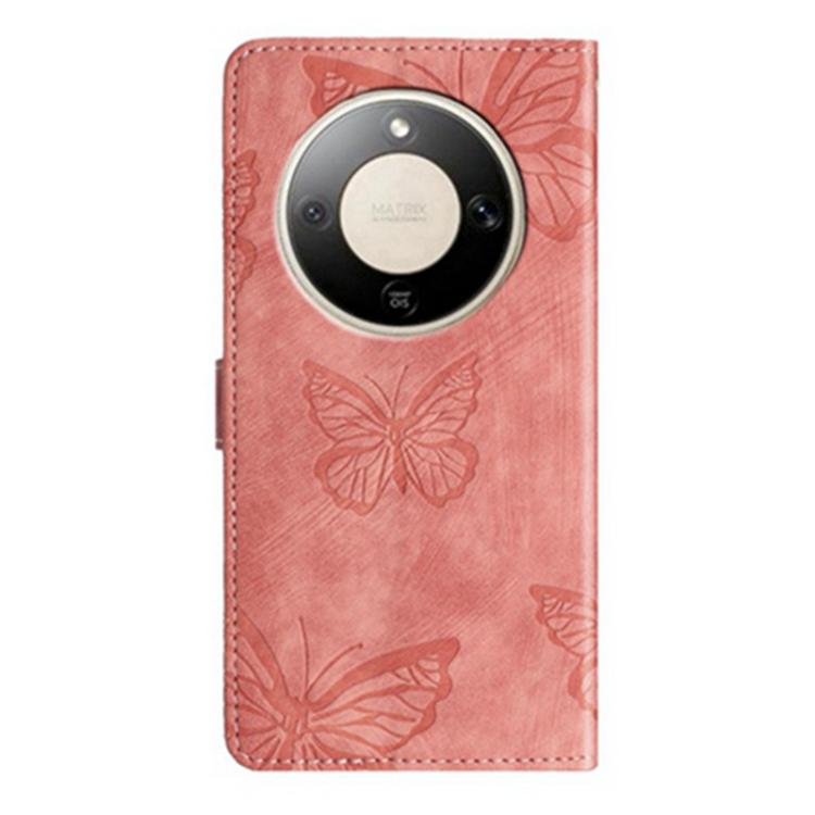 For Honor X9d 5G Global Skin-feel Embossed Butterfly Leather Phone Case