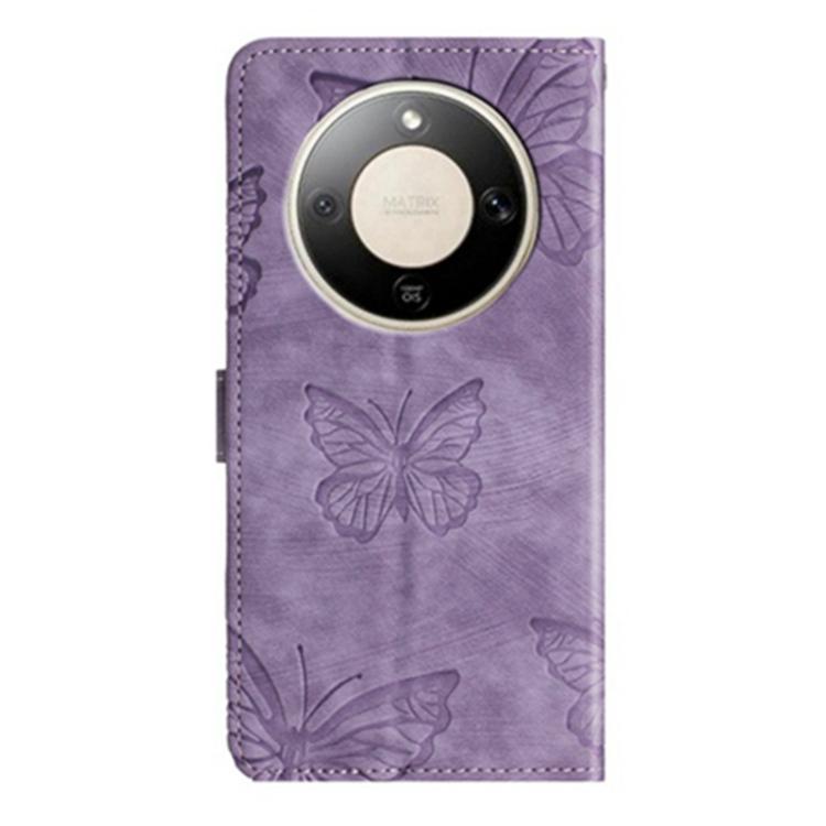 For Honor X9d 5G Global Skin-feel Embossed Butterfly Leather Phone Case