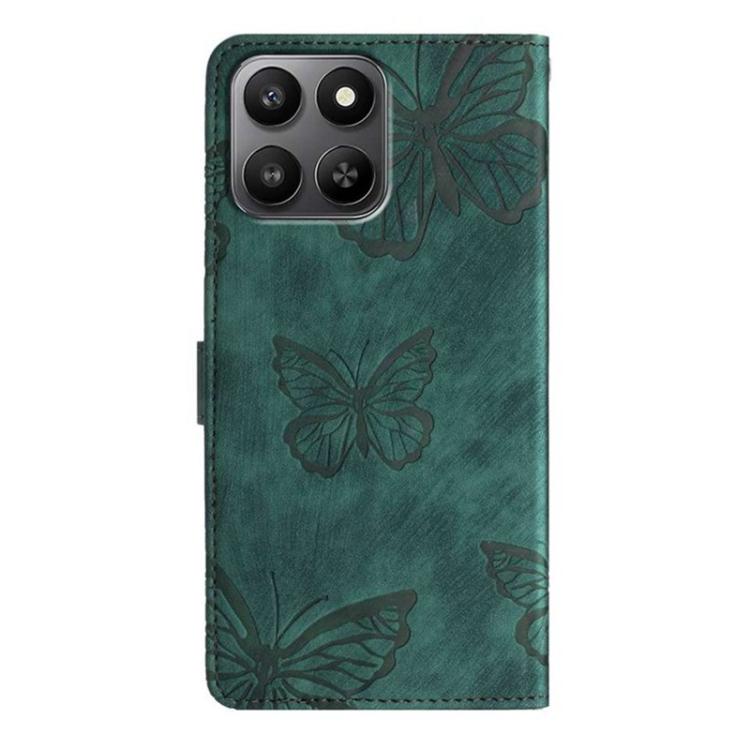For Honor 400 Smart / X7d 5G Global Skin-feel Embossed Butterfly Leather Phone Case