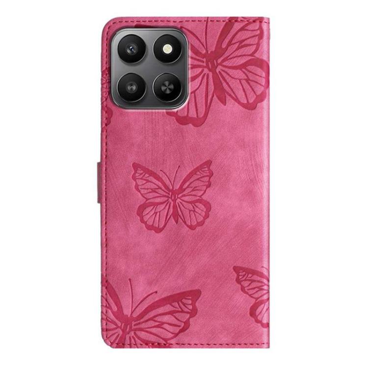 For Honor 400 Smart / X7d 5G Global Skin-feel Embossed Butterfly Leather Phone Case