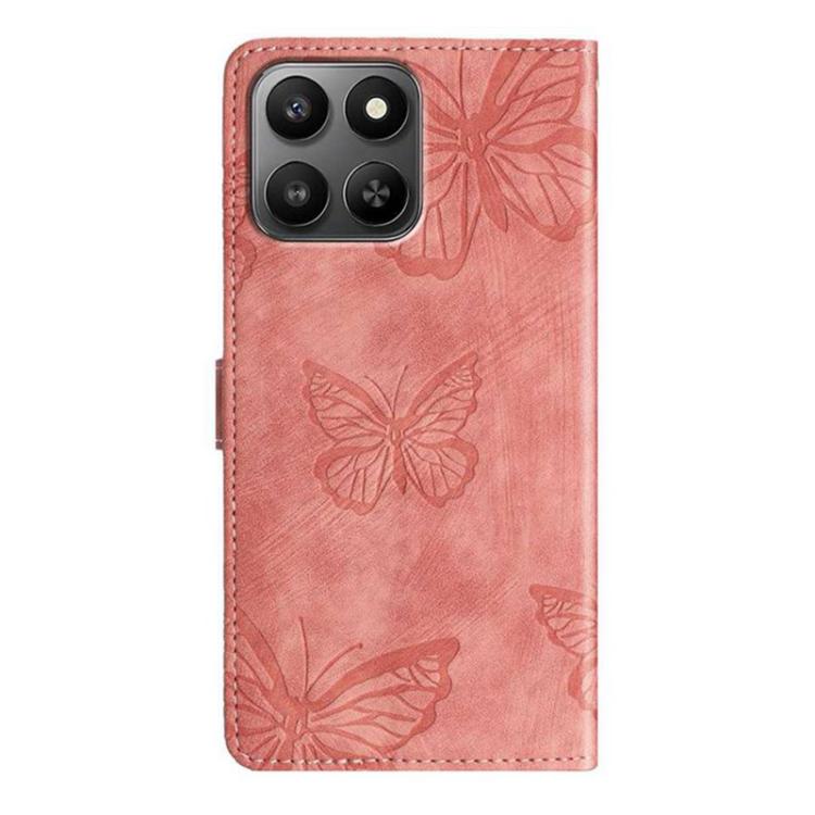 For Honor 400 Smart / X7d 5G Global Skin-feel Embossed Butterfly Leather Phone Case