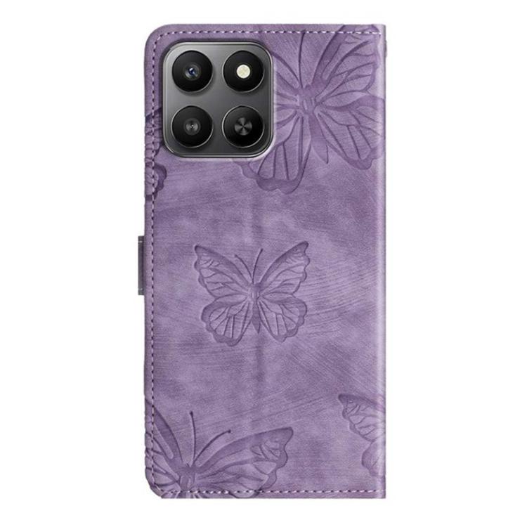 For Honor 400 Smart / X7d 5G Global Skin-feel Embossed Butterfly Leather Phone Case