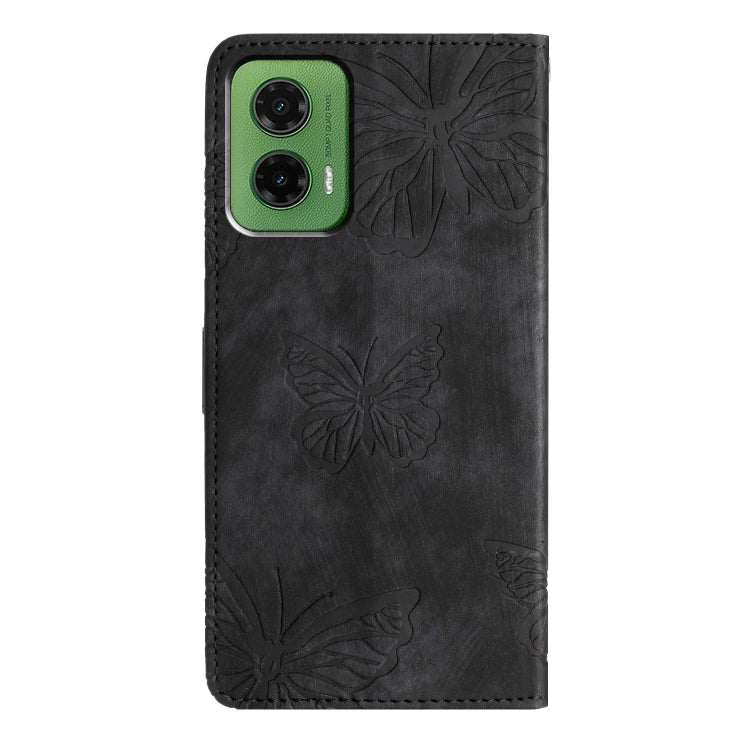 For Motorola Moto G35 Skin-feel Embossed Butterfly Leather Phone Case