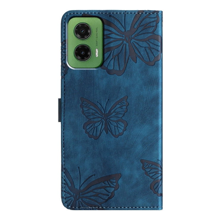For Motorola Moto G35 Skin-feel Embossed Butterfly Leather Phone Case
