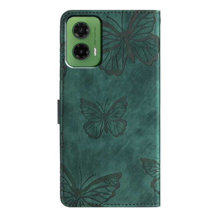 For Motorola Moto G35 Skin-feel Embossed Butterfly Leather Phone Case