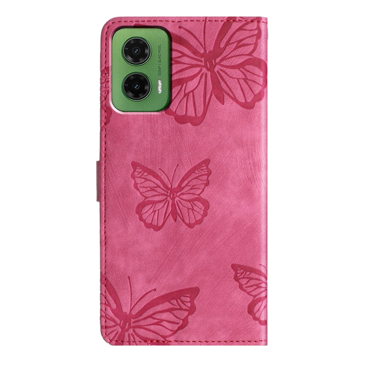 For Motorola Moto G35 Skin-feel Embossed Butterfly Leather Phone Case