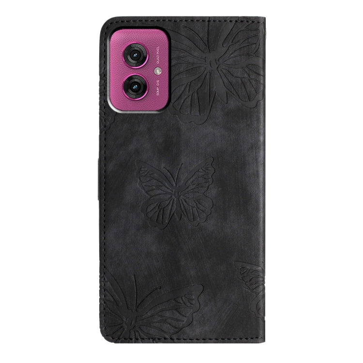 For Motorola Moto G55 Skin-feel Embossed Butterfly Leather Phone Case