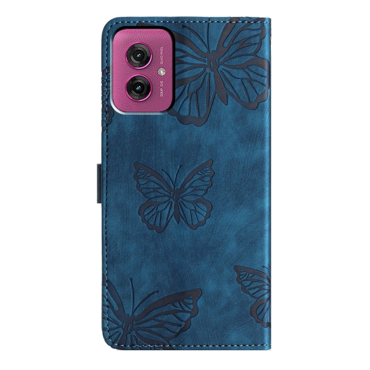 For Motorola Moto G55 Skin-feel Embossed Butterfly Leather Phone Case