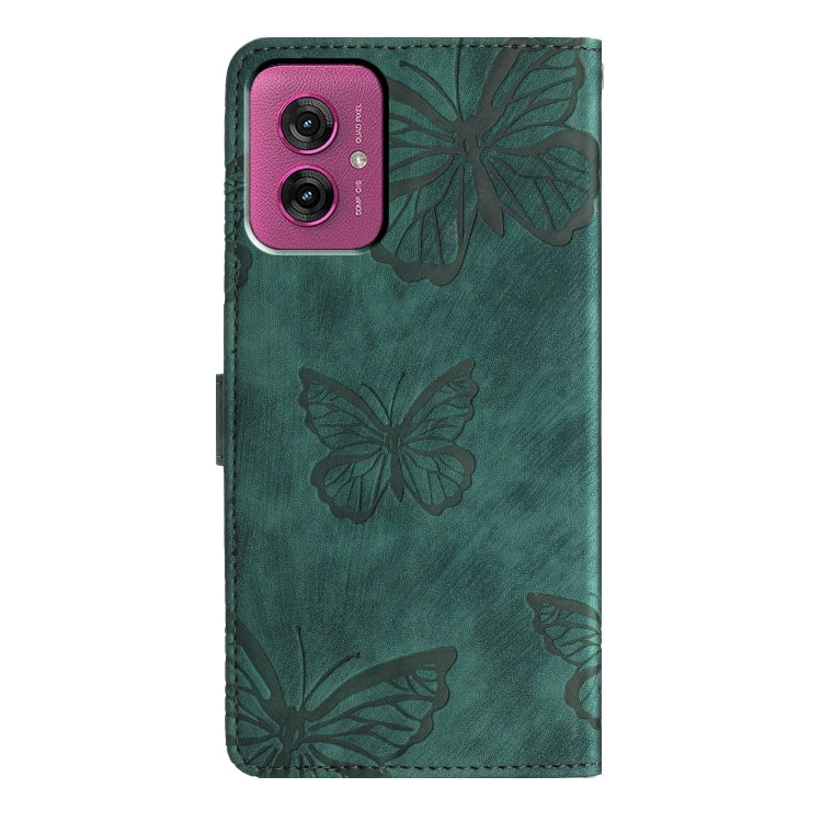For Motorola Moto G55 Skin-feel Embossed Butterfly Leather Phone Case