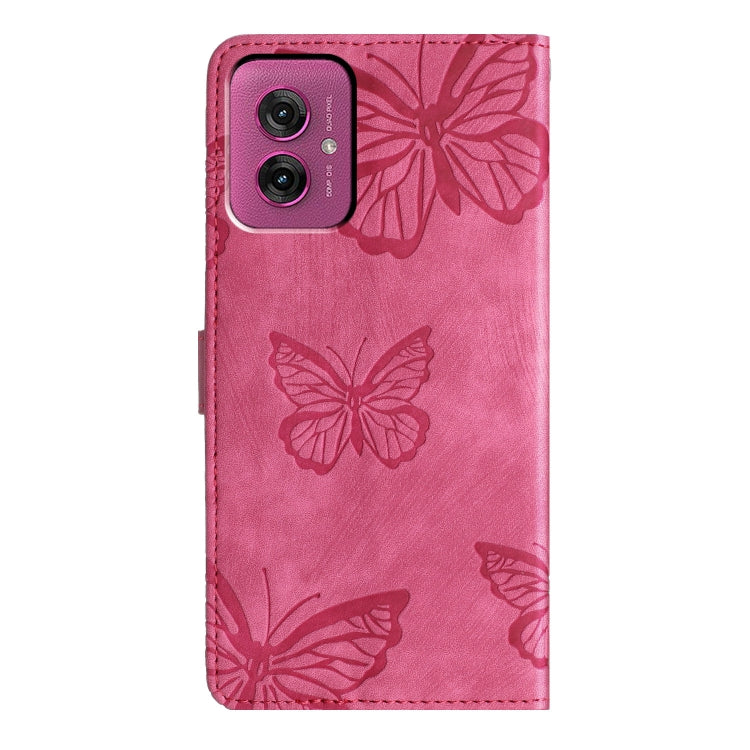 For Motorola Moto G55 Skin-feel Embossed Butterfly Leather Phone Case