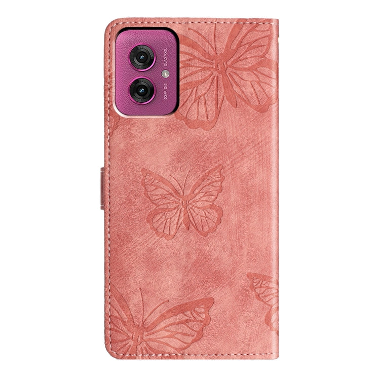 For Motorola Moto G55 Skin-feel Embossed Butterfly Leather Phone Case