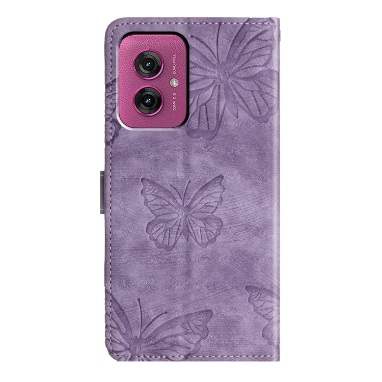 For Motorola Moto G55 Skin-feel Embossed Butterfly Leather Phone Case
