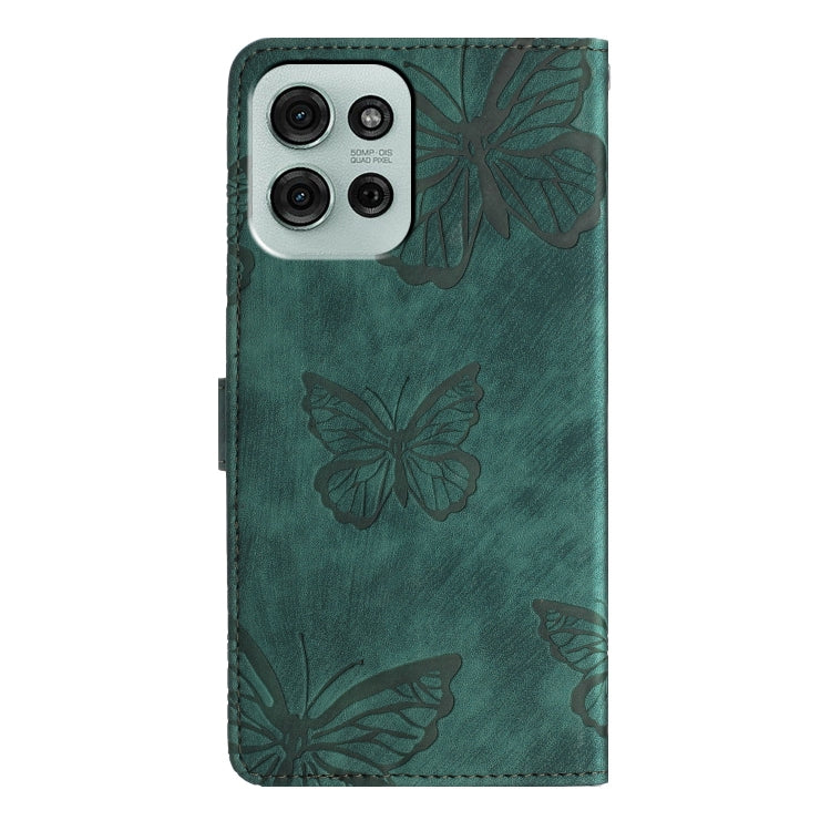 For Motorola Moto G75 Skin-feel Embossed Butterfly Leather Phone Case