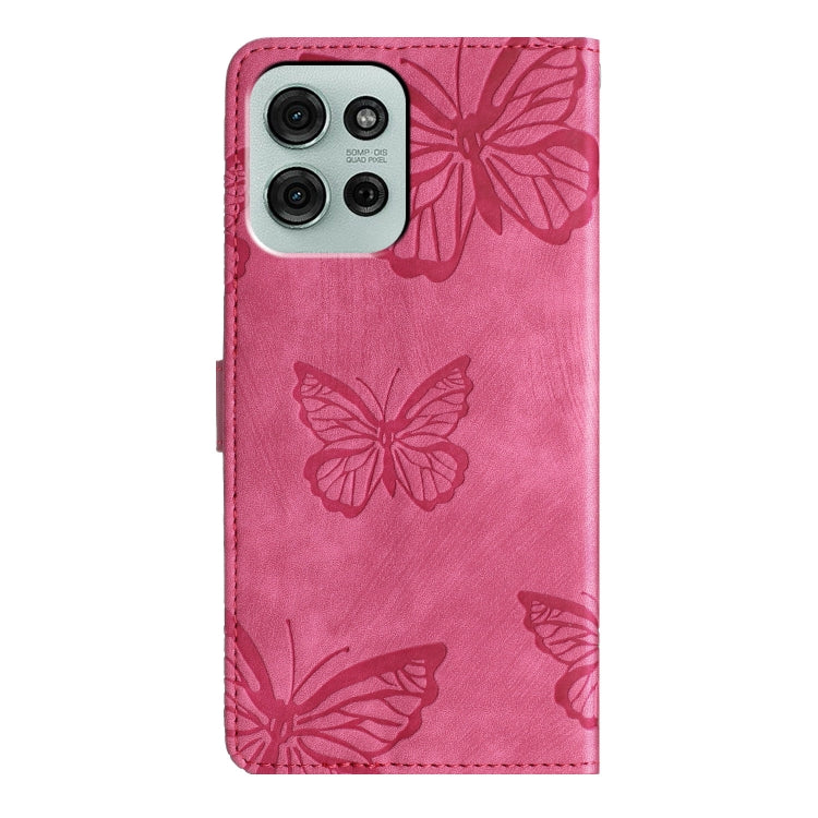 For Motorola Moto G75 Skin-feel Embossed Butterfly Leather Phone Case