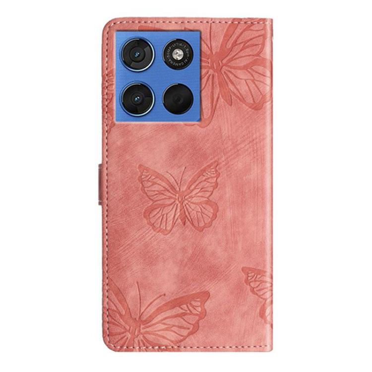 For Motorola Moto G86 Power 5G Skin-feel Embossed Butterfly Leather Phone Case