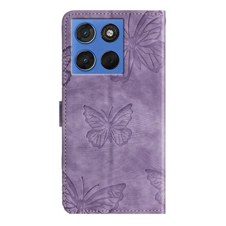 For Motorola Moto G86 5G Skin-feel Embossed Butterfly Leather Phone Case