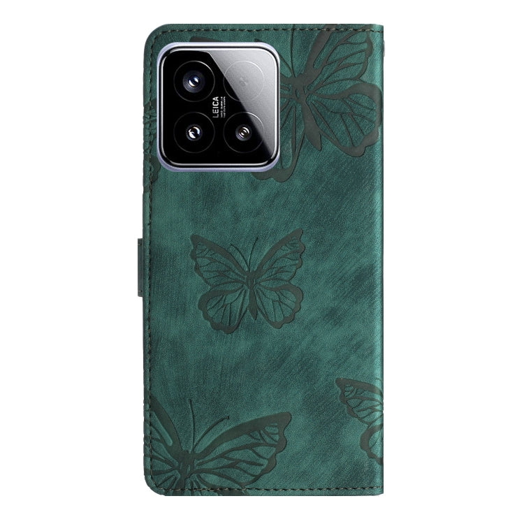 For Xiaomi 15 Skin-feel Embossed Butterfly Leather Phone Case