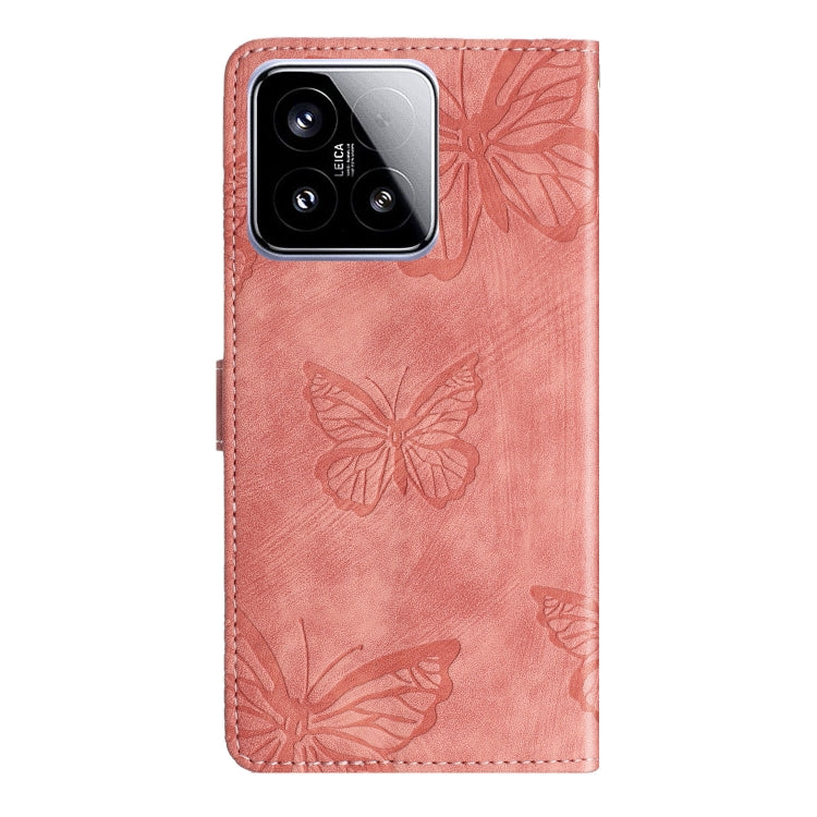 For Xiaomi 15 Skin-feel Embossed Butterfly Leather Phone Case