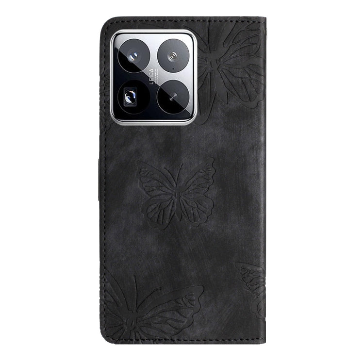 For Xiaomi 15 Pro Skin-feel Embossed Butterfly Leather Phone Case