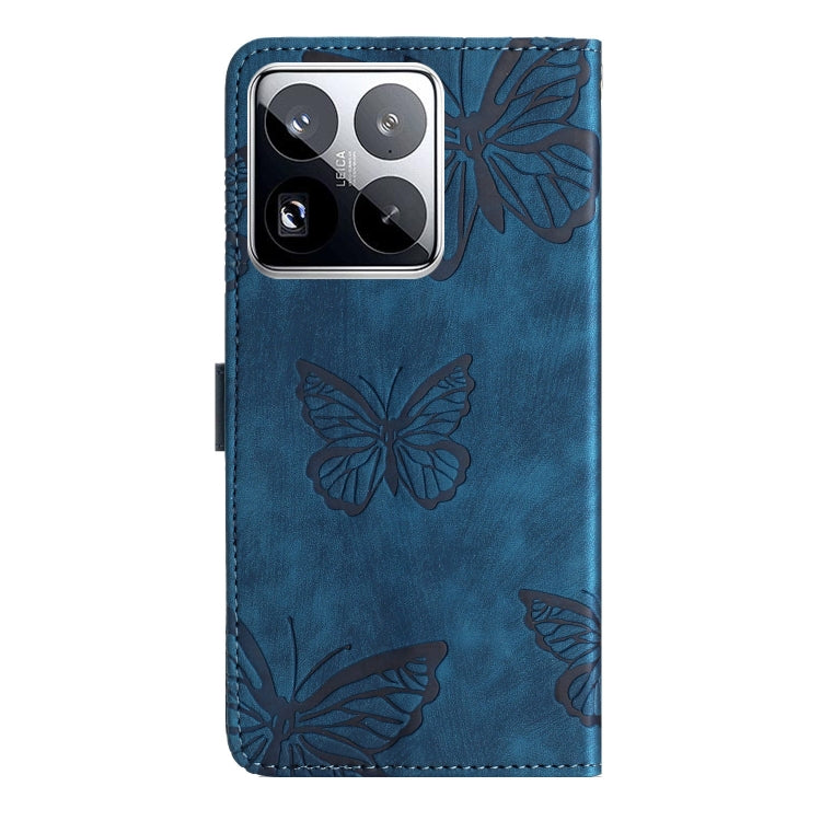 For Xiaomi 15 Pro Skin-feel Embossed Butterfly Leather Phone Case